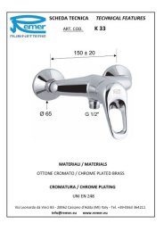 Смеситель Remer для душа RR K33