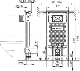 Фото Инсталляция AlcaPlast Jadromodul A102/1200 для унитазов