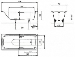 Фото Kaldewei Sanilux Star 343 ванна сталь 170х75
