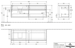Villeroy Boch Collaro C022L0DH Тумба под раковину 1600х500 мм (Glossy White)