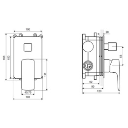 Фото Excellent Keria AREX.2045BL Смеситель для ванны (черный мат)