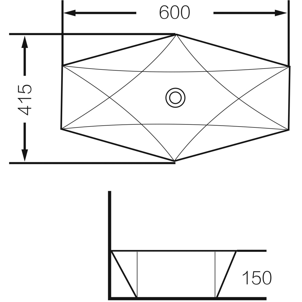 Раковина 64 см Grossman (GR-3030) белый