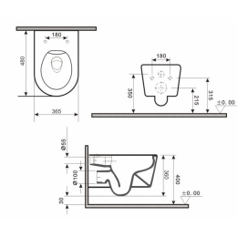 Подвесной унитаз Gid Tr2130bm