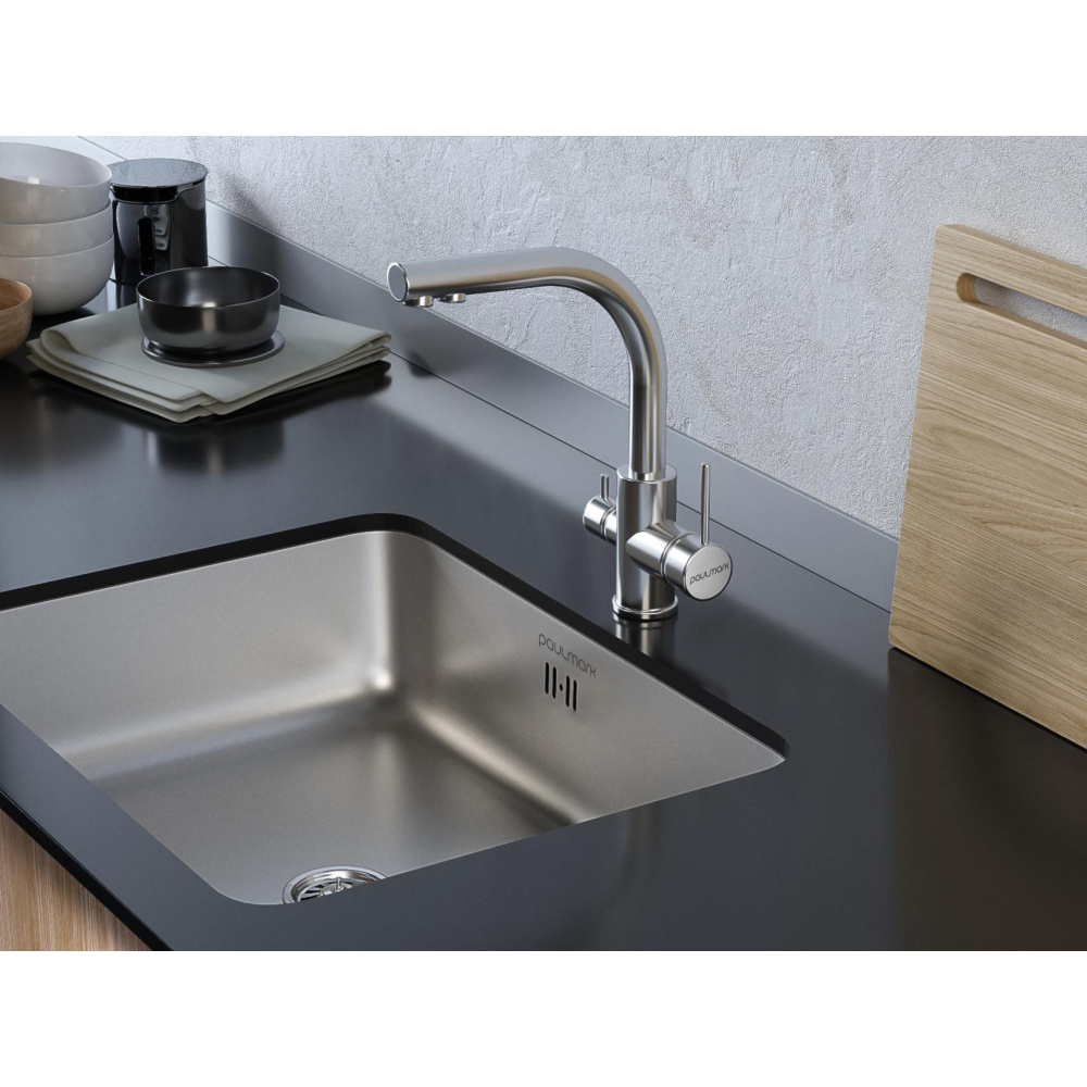 Смеситель для кухни Paulmark Essen (Es213011-NI) никель