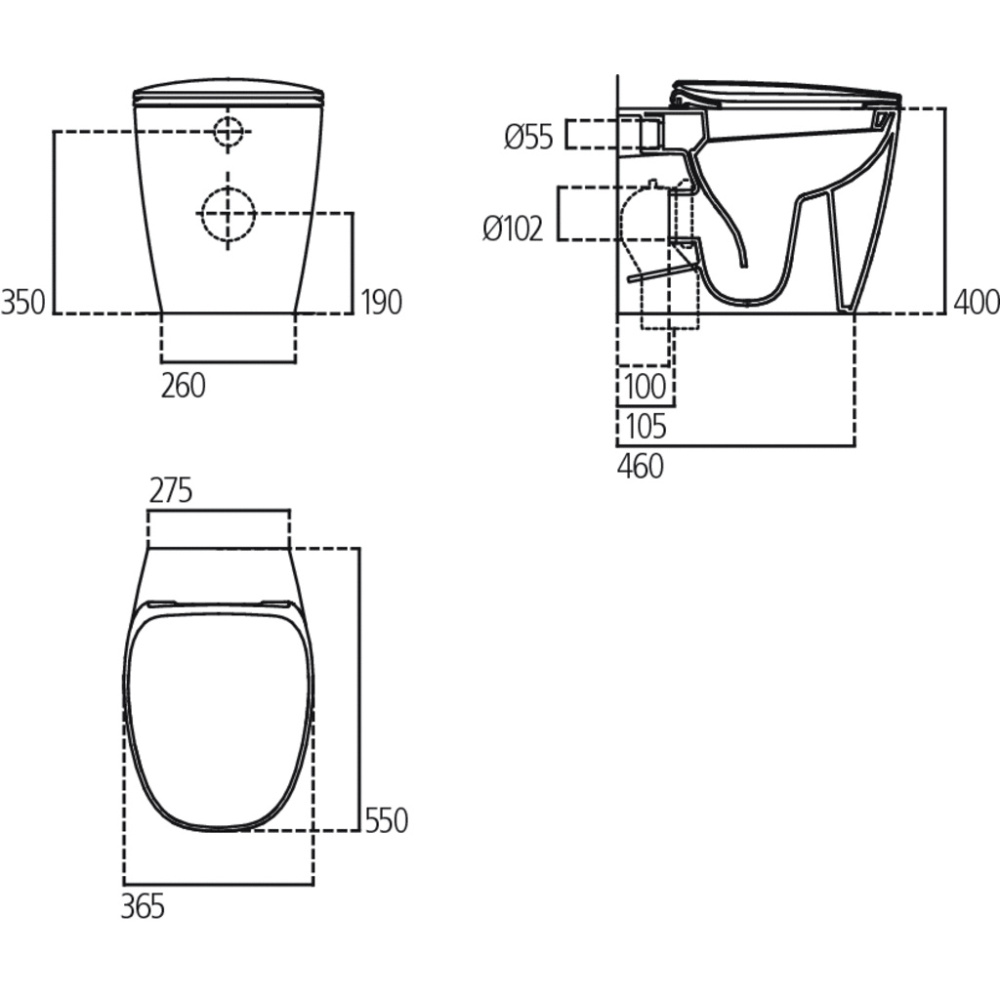 Приставной унитаз Ideal Standard Dea T349101 крышка микролифт