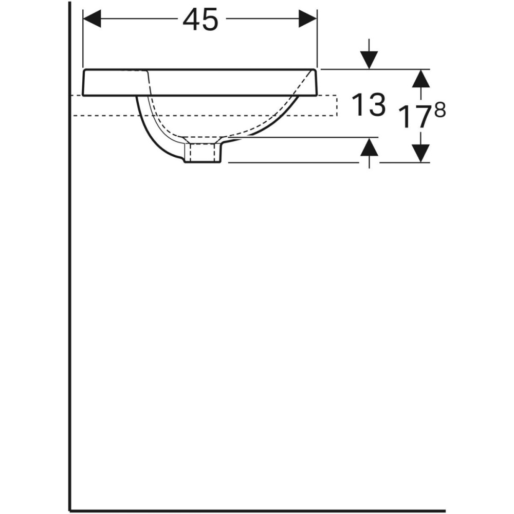 Geberit Variform 500.742.01.2 Раковина, встраиваемая сверху, накладная