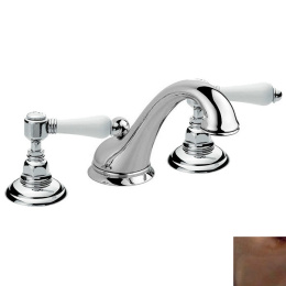 Фото Смеситель Nicolazzi P.M. Blanc 1408DB78 для раковины на 3 отверстия, состаренная бронза, ручка белая