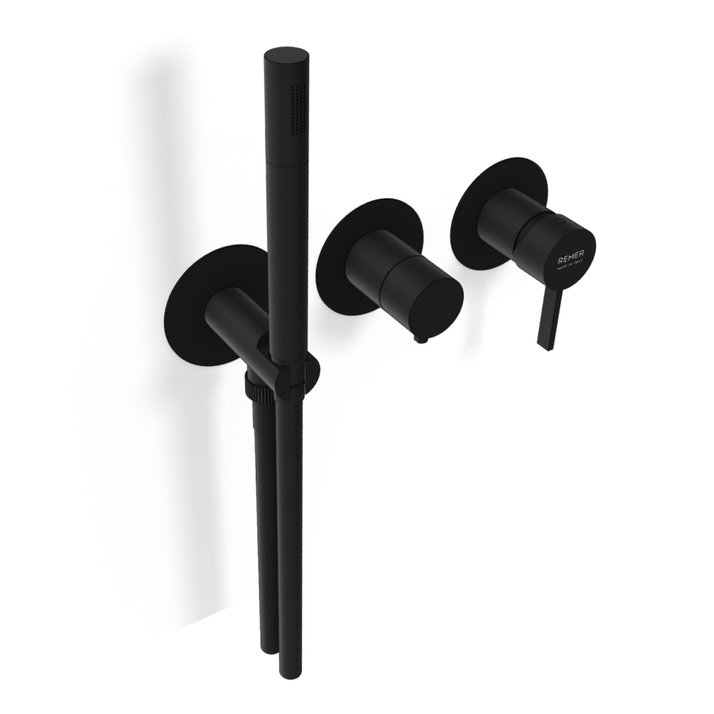 Фото Смеситель для душа Remer Metrica MC97D2PNO, черный матовый