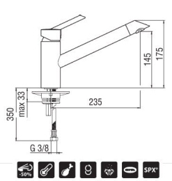 NOBILI Oz T2 OZ113/1T2SA Смеситель для кухни (сатин)