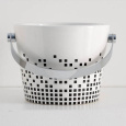 Раковина накладная Scarabeo Bucket (8804 Z) без перелива 40,5 x 54см, белая с декором чёрный Pixel