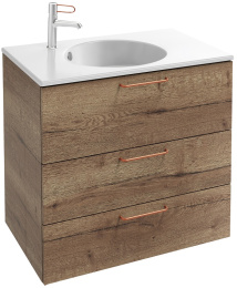 Тумба под раковину Jacob Delafon Odeon Rive Gauche 70 см, EB2531-RX-E52, цвет дуб табак, ручки на вы
