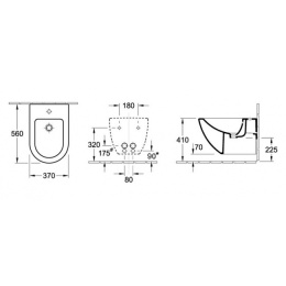 Биде подвесное 7400 00 01 VILLEROY&BOCH SUBWAY