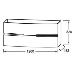 Тумба под раковину 120 см Jacob Delafon Nona EB1890RU-G1C, глянцевый белый