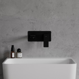 Omnires Parma PM7415BL Смеситель для умывальника скрытого монтажа (черный BLM)