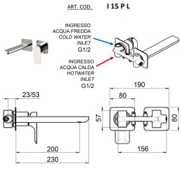 Фото Remer Infinity I15PLNPO Настенный смеситель для раковины (никель шлифованный)
