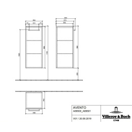 Villeroy Boch Avento A89500B4 Шкаф для ванной комнаты, петли слева (белое стекло)