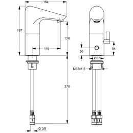 Электронный смеситель для раковины со смешиванием Ideal Standard CERAPLUS A4152AA