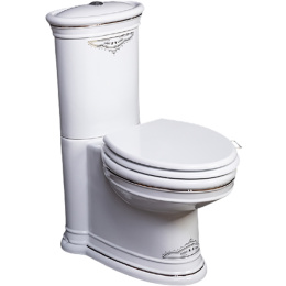 Фото Унитаз компакт Boheme Puro 959-CR Белый с узором Хром с бачком без сиденья