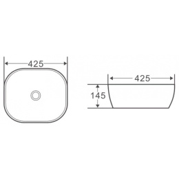Раковина 42,5 см BelBagno (BB1301) квадратная