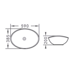 Раковина накладная MIRA MR-8150 60 см белый