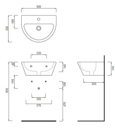 Фото Cielo Easy EASLA50 Раковина подвесная/накладная/на пьедестал (белый)