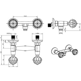 Смеситель для душа Boheme Imperiale Presente (334) золото