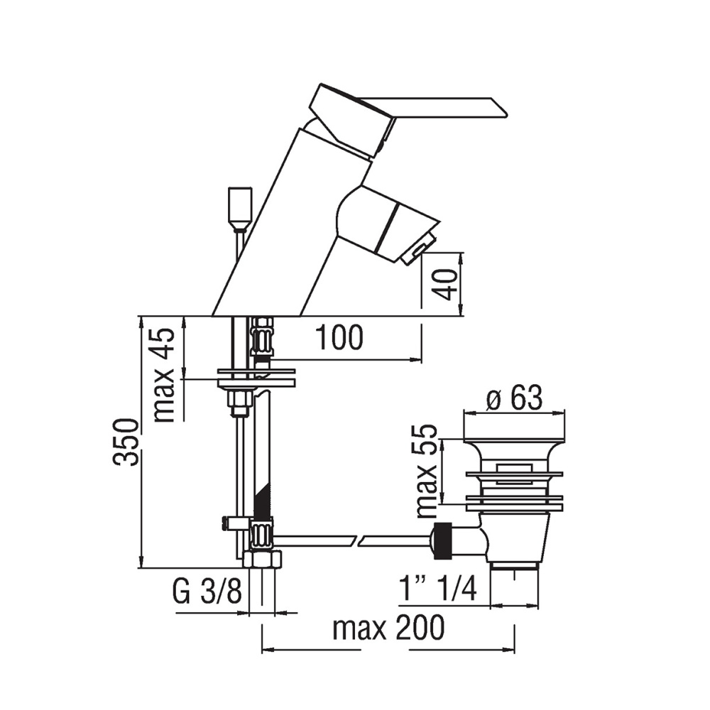 NOBILI Oz T2 OZ118/1T2CR - Смеситель для раковины, биде (хром)