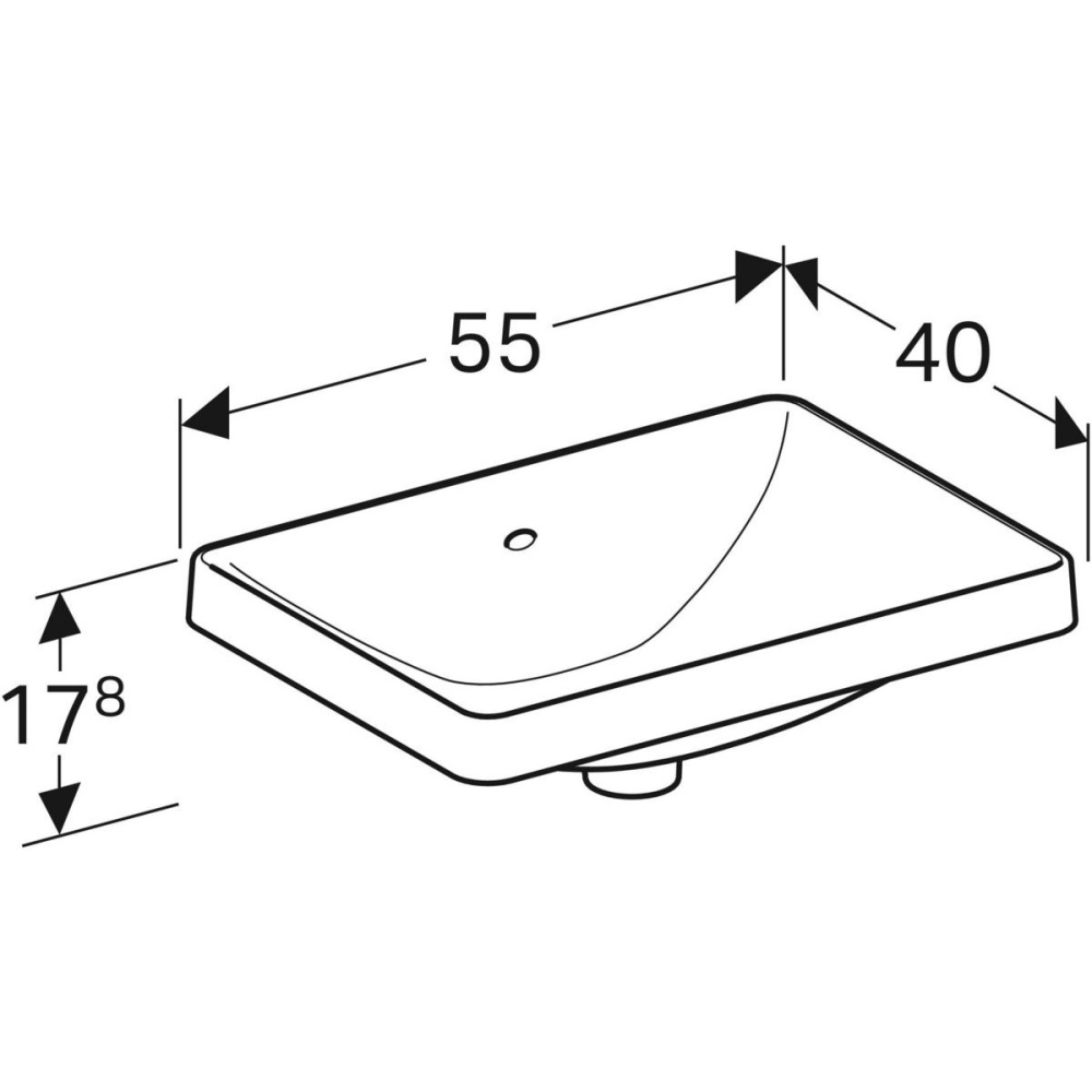 Geberit Variform 500.736.01.2 Раковина, встраиваемая сверху, накладная