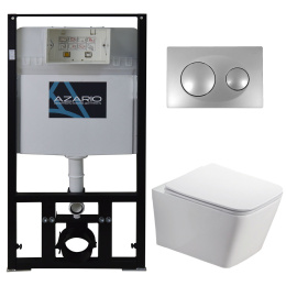 Инсталляция+унитаз Azario (AZ-8010-1000+AZ-8200-0011+AZ-2216 SP) хром