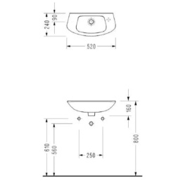 Serel FRIENDLY 6740 Раковина 520х240х160