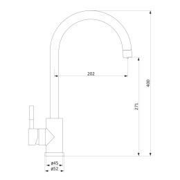 Damixa DX710730000 Merkur, смеситель для кухни с фильтрацией, никель
