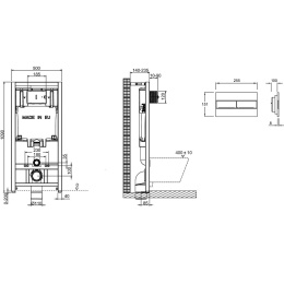 Инсталляция Jacob Delafon E21749RU-00 с безободковым унитазом Rodin+ EDY102, сиденье микролифт, клав