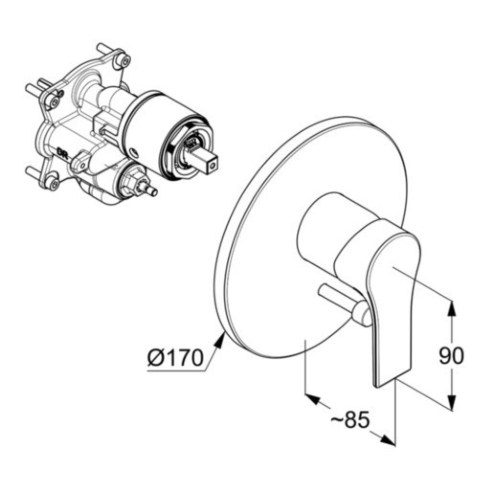 Смеситель для ванны Kludi Zenta SL (486500565) хром