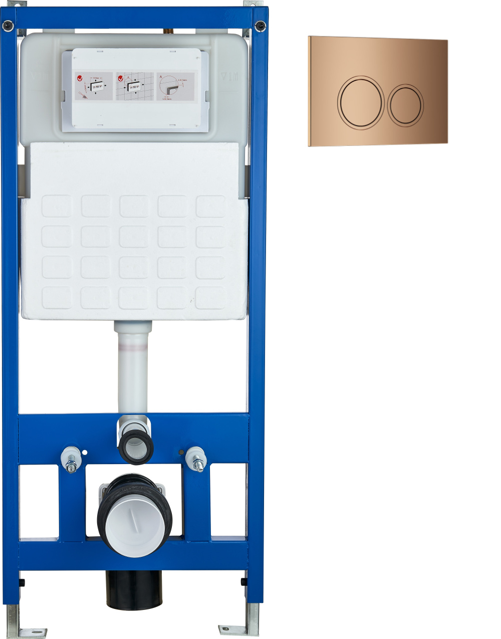 Фото Инсталляция для унитаза CR556 с кнопкой сливного бачка CR05RG розовое золото Cerutti SPA