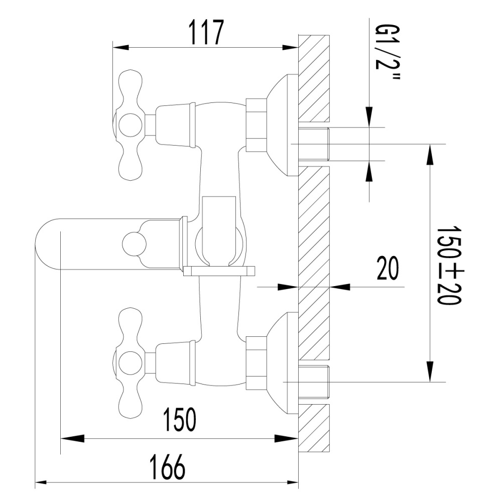 Смеситель для ванны Lemark Standard (LM2102C)