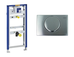 Фото Инсталляция для писсуара Geberit Duofix 111.685.00.1 + клавиша Geberit Samba 115.819.21.1, хром