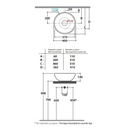 Фото Раковина накладная Globo Free (LAT41.BI) белый