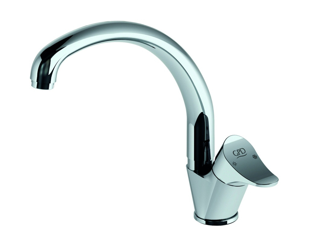 Фото Смеситель GPD Florus MTE170, для кухонной мойки, хром