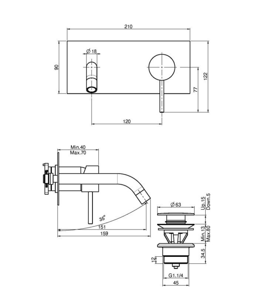 Фото FIMA Carlo Frattini Spillo Up F3051X5CR Смеситель для раковины