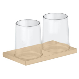 Фото Держательна два стакана Keuco Edition 11 11151039000, Прозрачный, бронза шлифованная