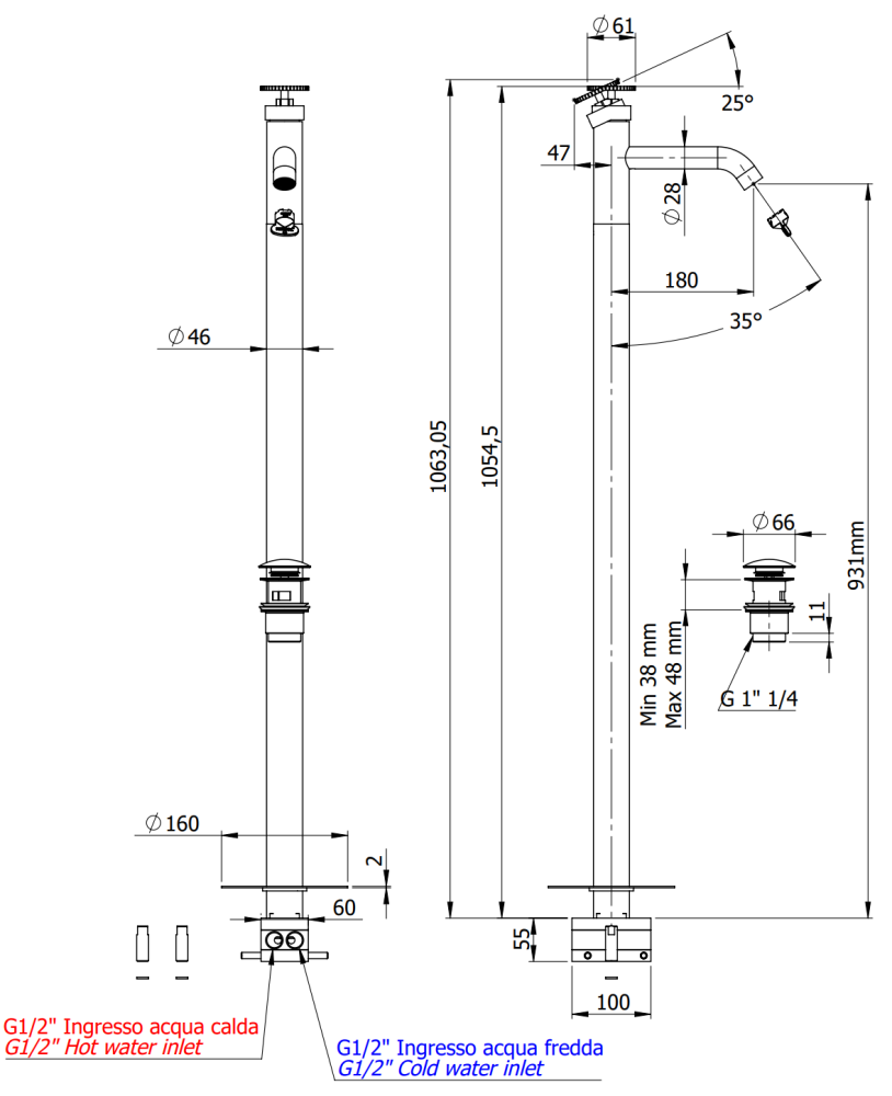 Фото Смеситель для раковины Remer Chrono CH18NO, черный матовый