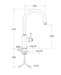 Cristina UNI/X UX27628 Настенный смеситель для раковины