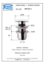 Фото Донный клапан REMER (904SCC2114) хром