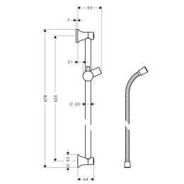 Штанга для душа Hansgrohe  (27617000) хром