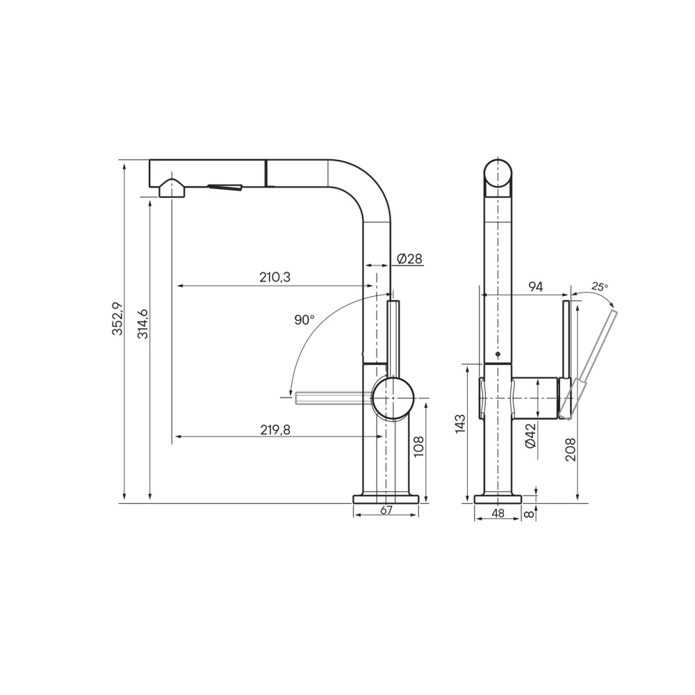 Смеситель для кухни Paulmark Neo (Ne214419-CR) хром