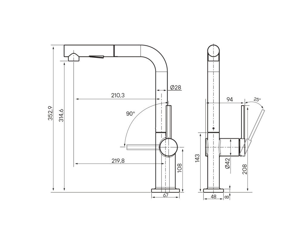 Смеситель для кухни Paulmark Neo (Ne214419-B) беретта