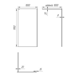 Фото Душевая перегородка 100x195 Paini PAINI-WalkIN100C