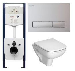 Инсталляция Am.Pm с унитазом Vitra S20 5507B003-0101, сиденье микролифт клавиша белая Vitra S20 (I01