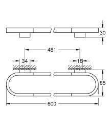 Держатель для полотенца или душевой полочки Grohe Selection 41056A00, черный графит глянец