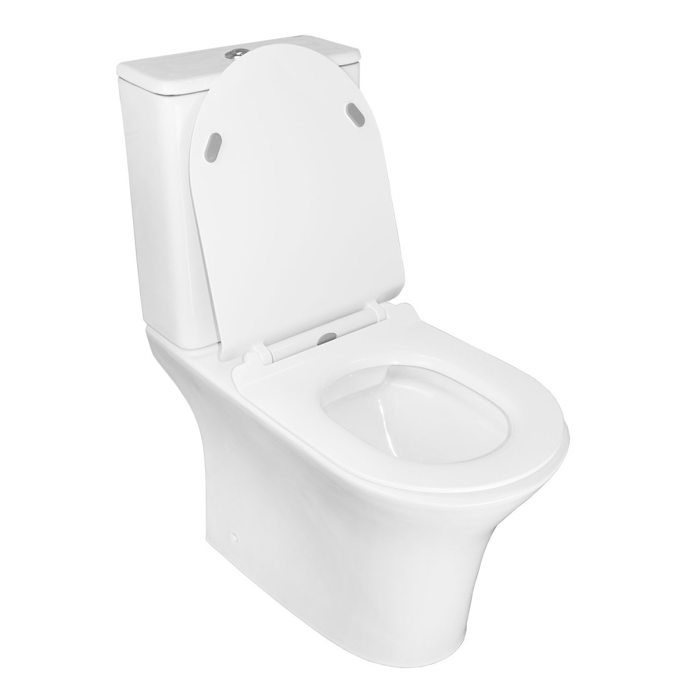 Унитаз-компакт Azario FRETTA ROUND (AZ-1217 + AZ-1216-G) Белый